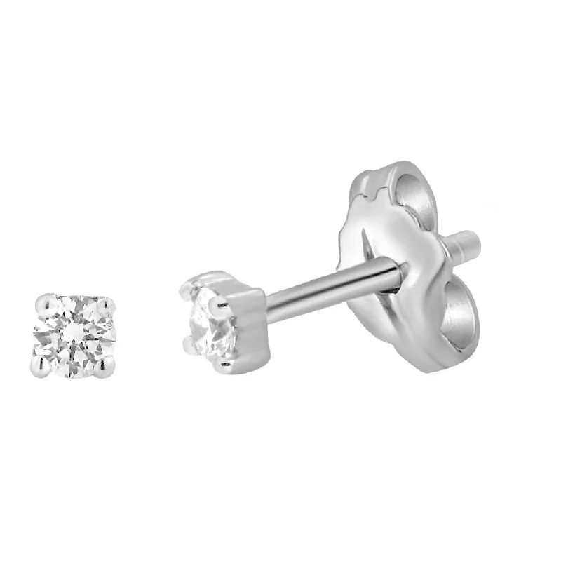 Simple Silver Earrings For Effortless Style-9ct White Gold 0.10 Carat Diamond Stud Earrings