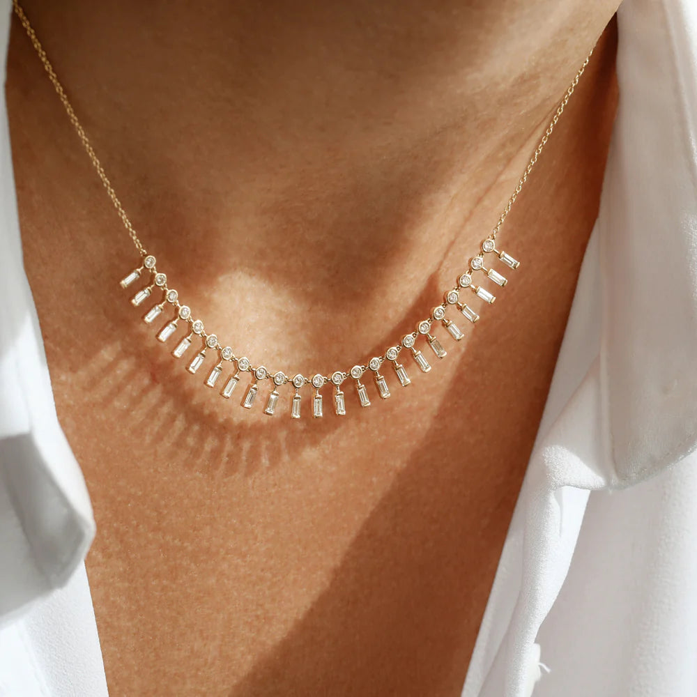 Queen’s Radiance Baguette Zircon Necklace