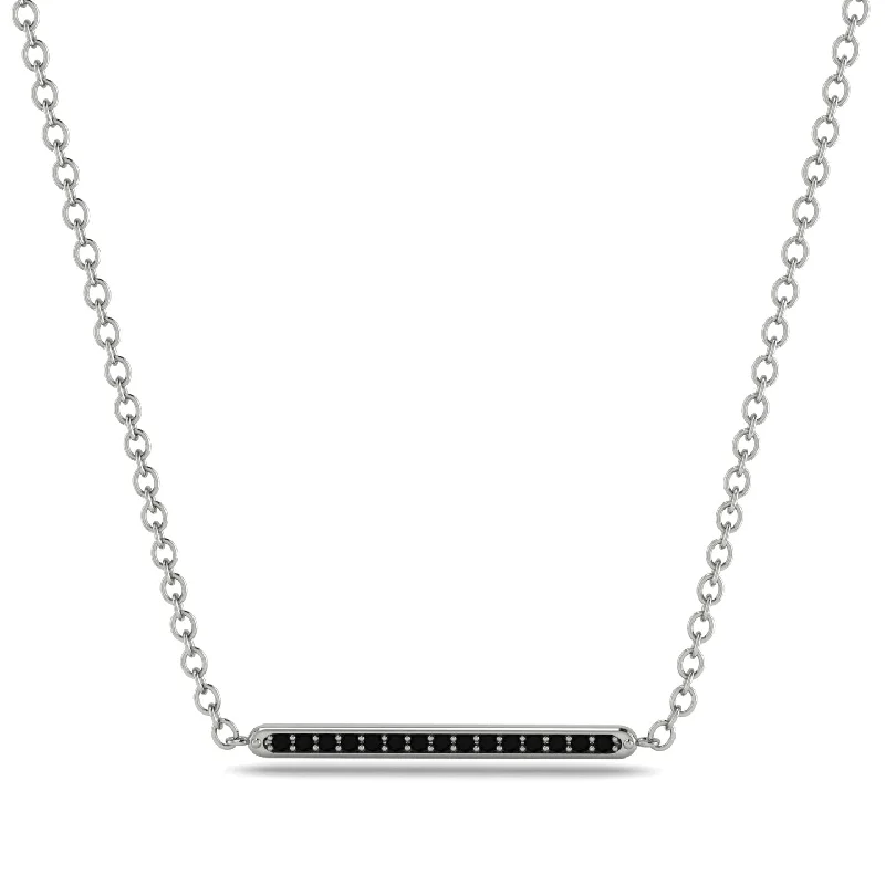 Channel Micro Pave Black Diamond Necklace - Nyla No. 9