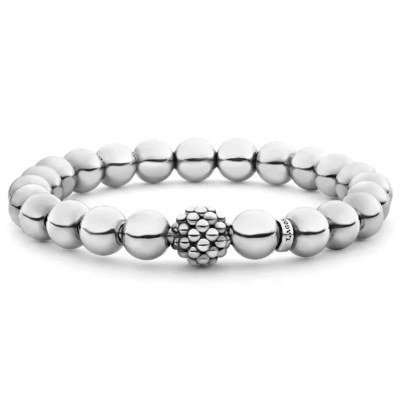 Affordable Gemstone Bracelets For Budget-Friendly Style-Stretch Silver Bead Bracelet