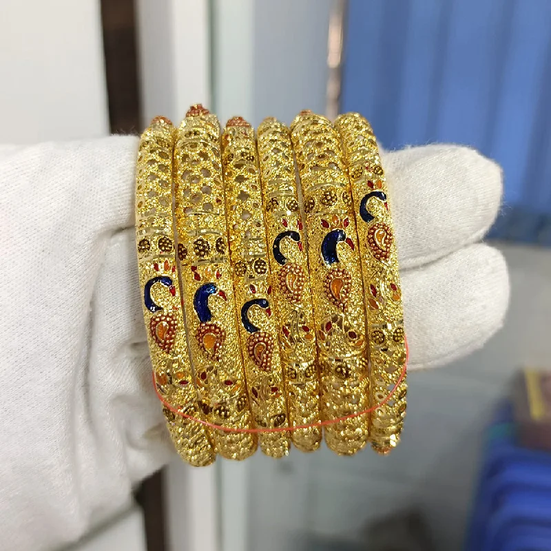 Unique Geometric Bangles For Modern Fashion-Pari Art Jewellery Forming Gold Bangles Set