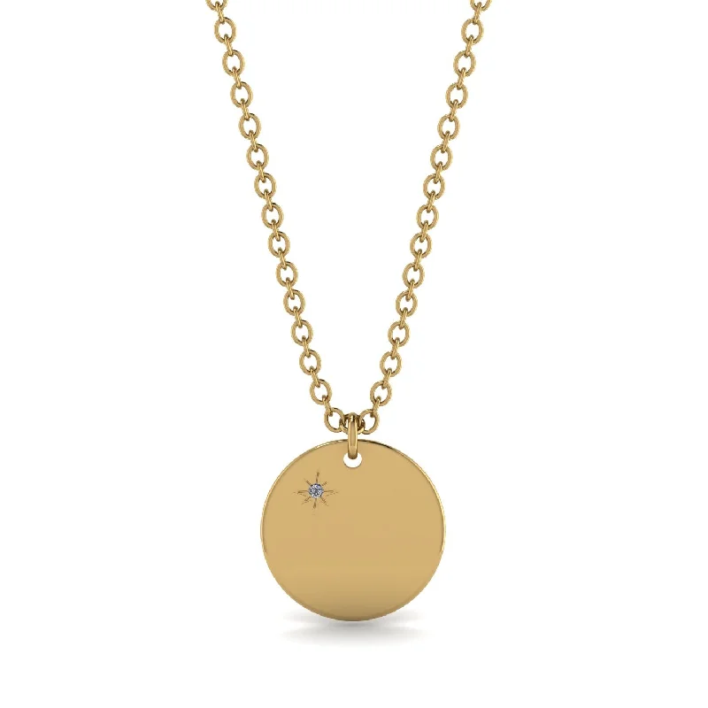 Diamond Gold Round Necklace - Ariella No. 1