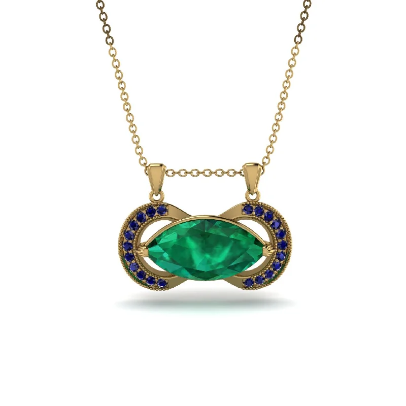 Marquise Vintage Emerald Necklace - Marley No. 64