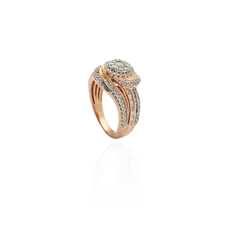 Luxury Rings For Fashionistas-Swirl Diamond Cocktail Ring (14K)