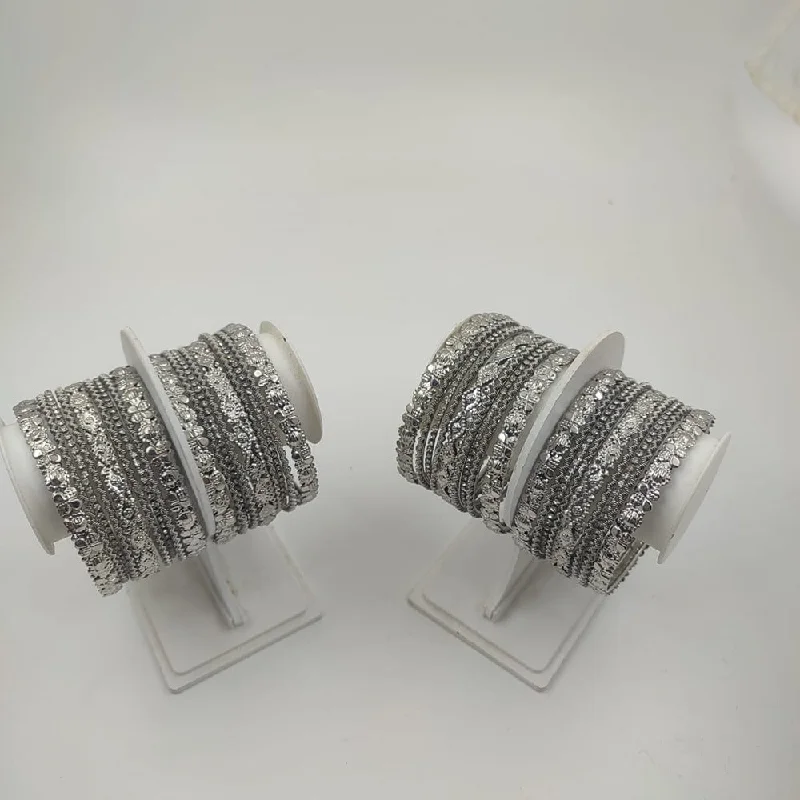 Classic Silver Bangle Sets For Timeless Appeal-Akruti Collection Silver Plated Bangle Set