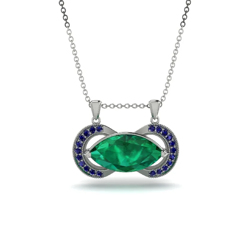 Marquise Vintage Emerald Necklace - Marley No. 66