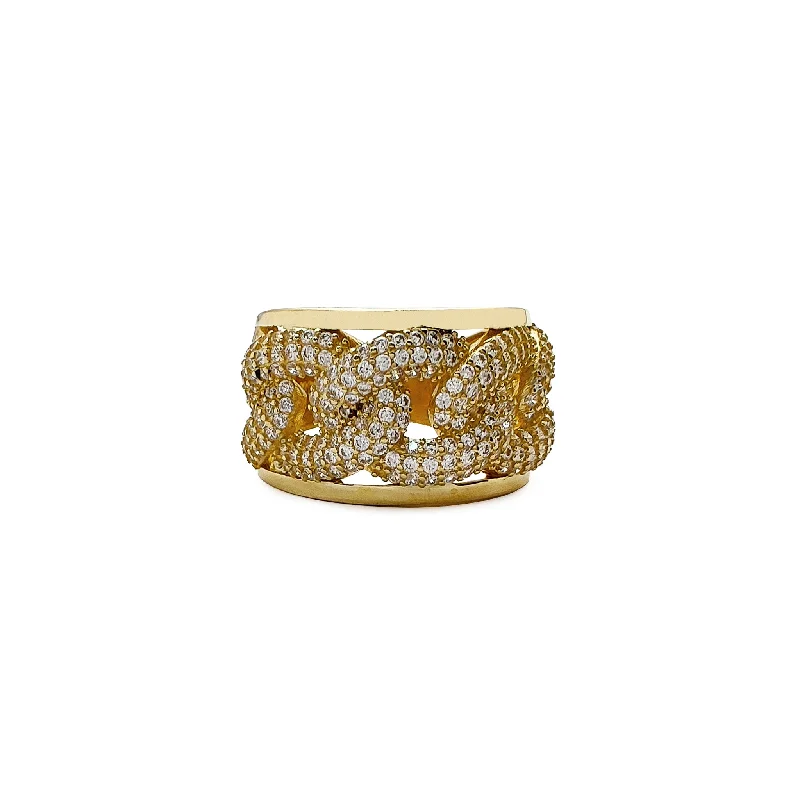 Beautiful Gemstone Rings For Everyday Glam-Iced-Out Bridged Cuban Ring (14K)