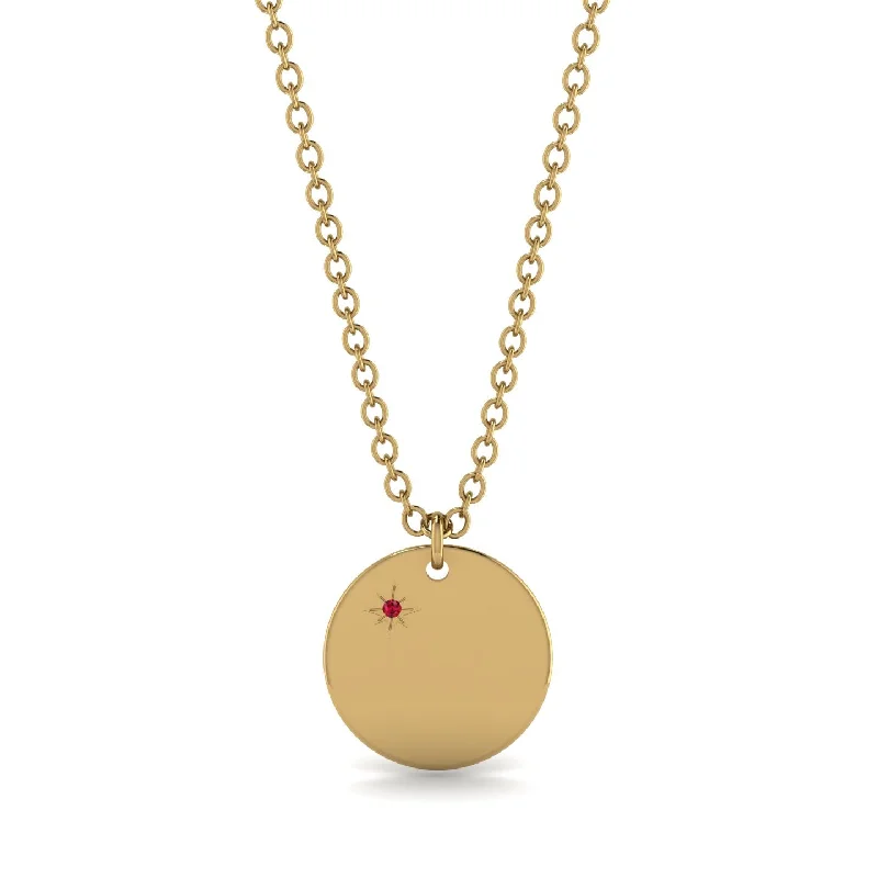 Ruby Gold Round Necklace - Ariella No. 10