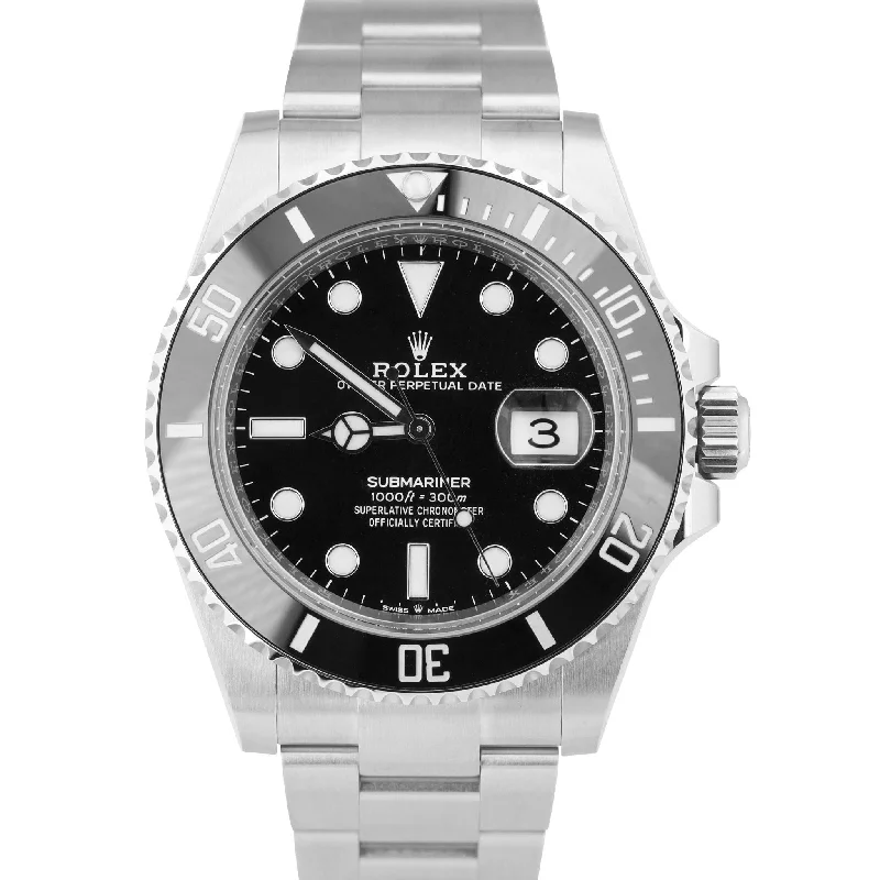 Trendy Watches With Mesh Bands For Sleek Fashion-NEW 2024 Rolex Submariner 41 Date Stainless Black Ceramic Watch 126610 LN BOX