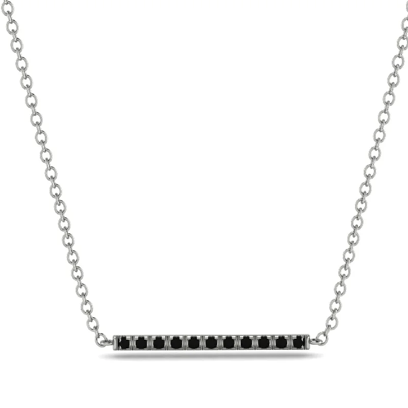 Short Line Black Diamond Necklace - Elsie No. 9