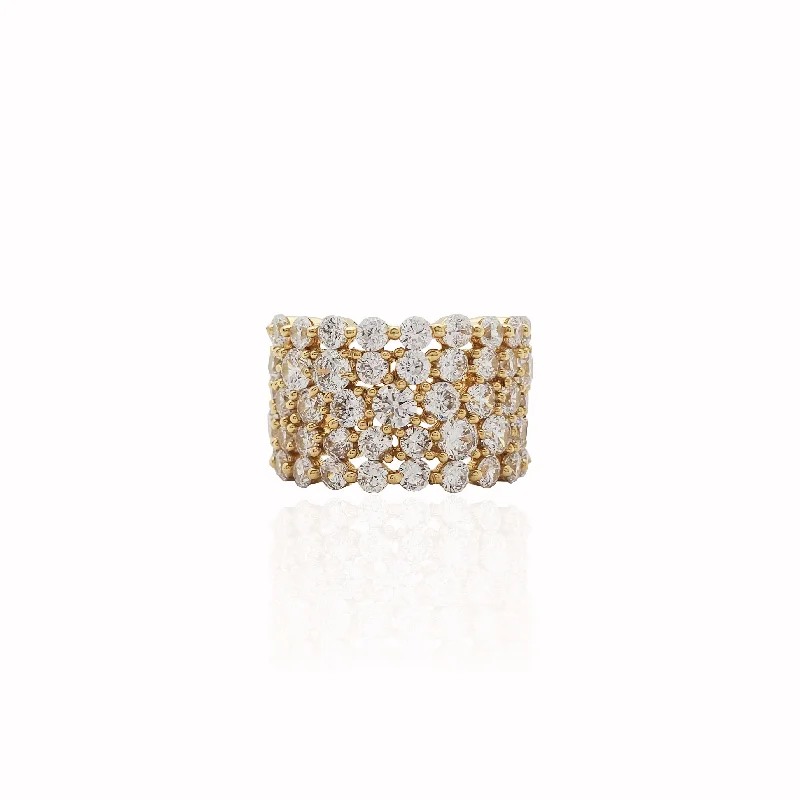 Unique Gold Rings For Special Occasions-Karossed Cocktail CZ Ring (14K).