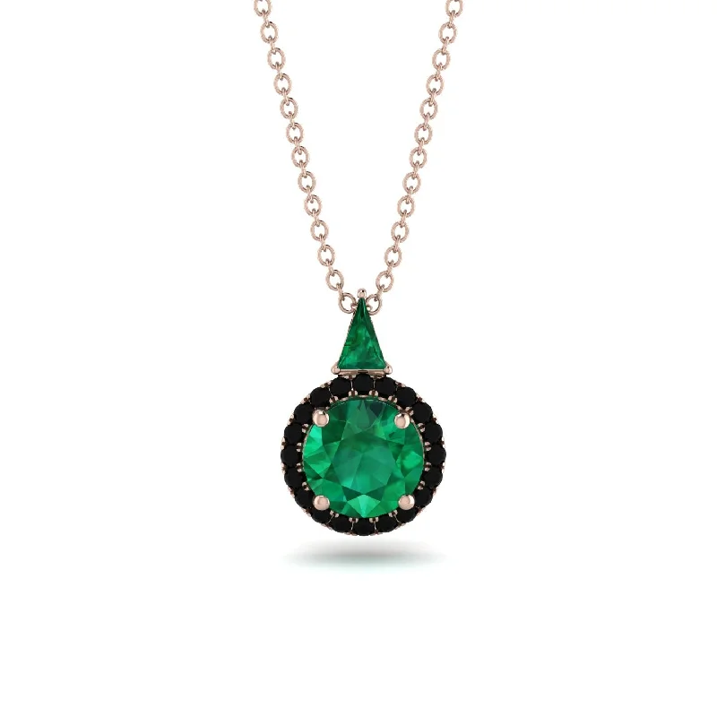 Hidden Halo Emerald Necklace - Joanna No. 35