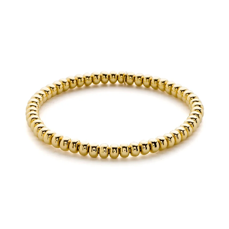 Beautiful Custom Gold Bracelets For Luxury Fashion-Tresore Beaded Stretch Bracelet in 18K Yellow Gold