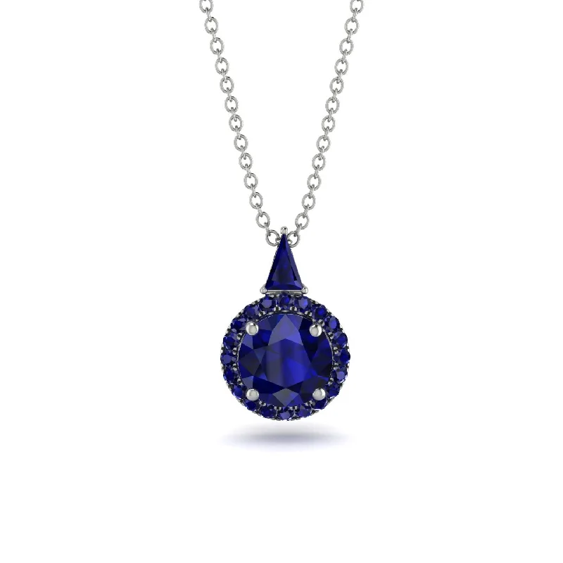 Hidden Halo Sapphire Necklace - Joanna No. 75