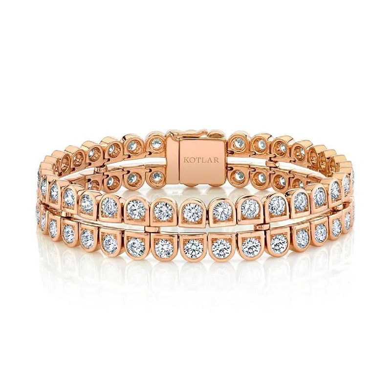 Sparkling Diamond-Set Bracelets For Luxe Glam-Scallop Silhouette Double Row Diamond Bracelet