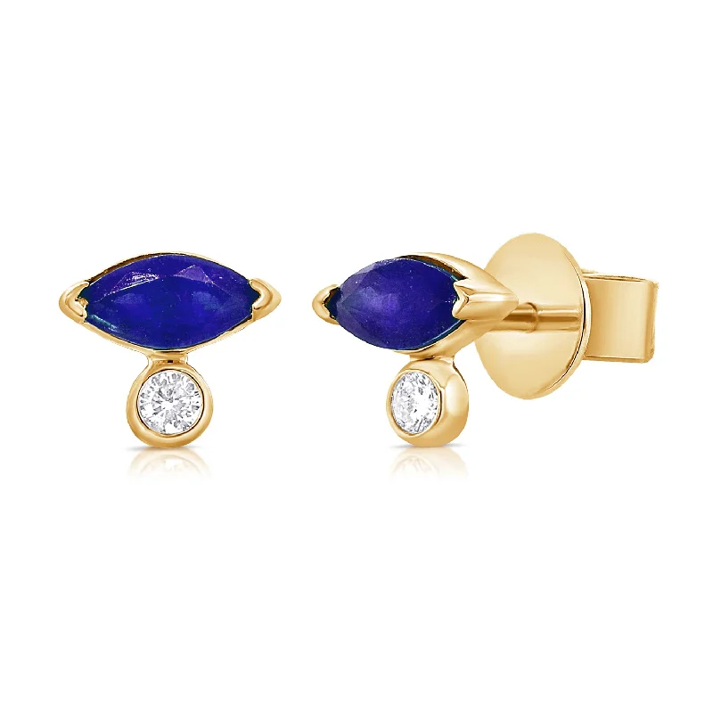 Bright Color Earrings For Summer Looks-Sapphire Fashion Stud