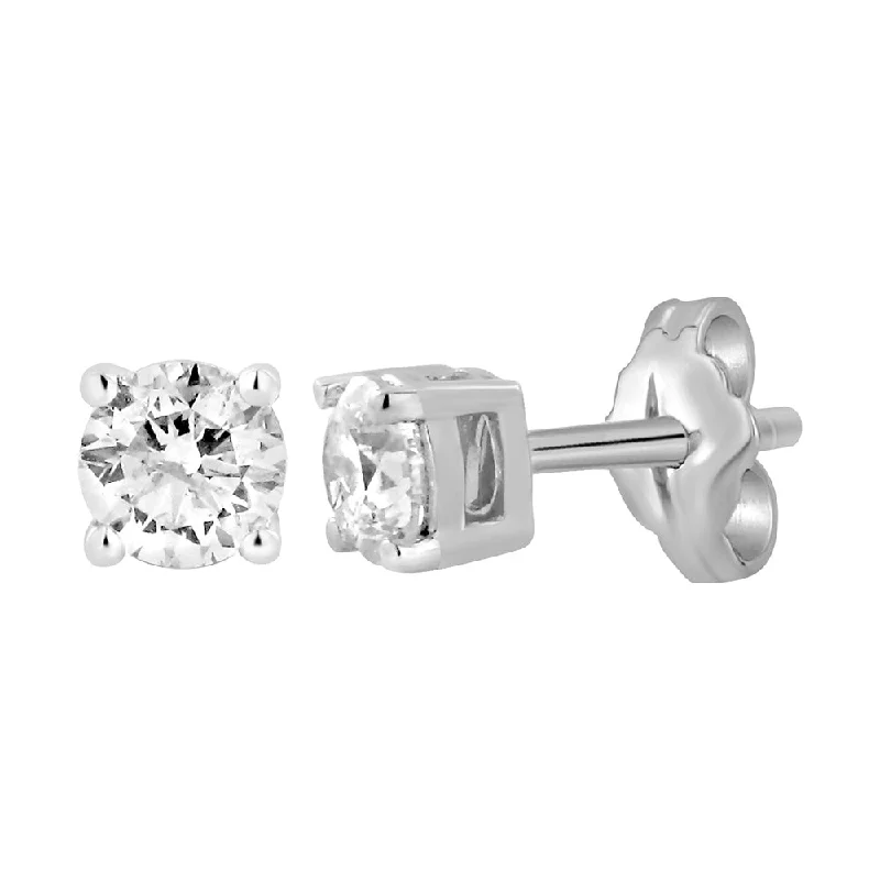 Antique Earrings For Vintage Lovers-9ct White Gold 3/4 Carat Diamond Stud Earrings