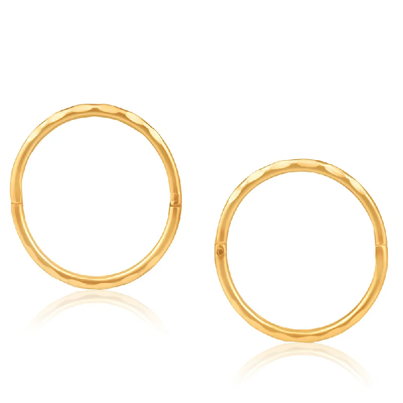 Geometric Earrings For Stylish Women-9ct Yellow Gold 13mm Faceted Sleeper Earrings