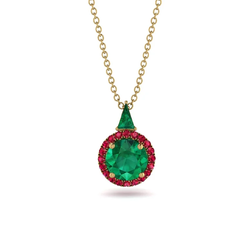 Hidden Halo Emerald Necklace - Joanna No. 49