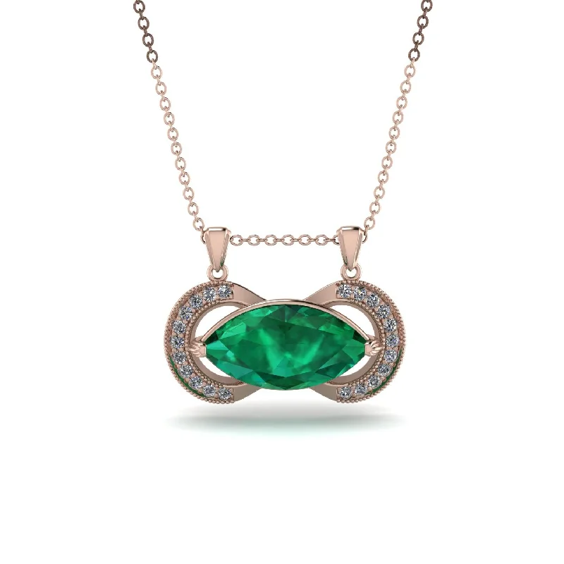 Marquise Vintage Emerald Necklace - Marley No. 5