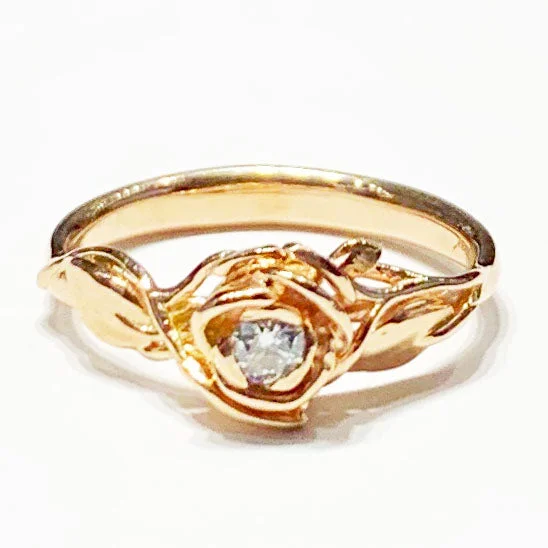 Trendy Engagement Rings For Fashion-Forward Brides-Rose Diamond ring (14K).