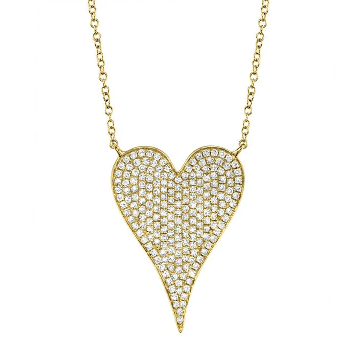 0.43ct Yellow Gold Diamond Heart Pendant