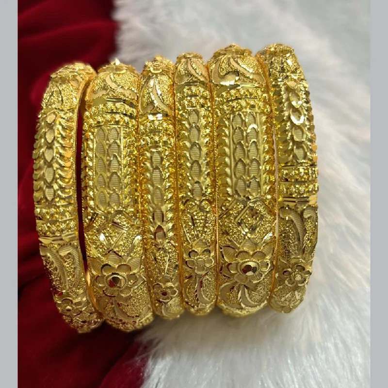 Stunning Gold Bangle Sets For Wedding Glam-Pari Art Jewellery Forming Gold Bangles Set