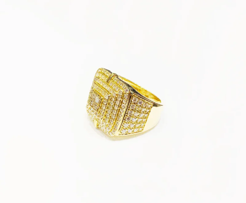 Stunning Birthstone Rings For Thoughtful Gifts-Diamond Five-Square Ring (14K).