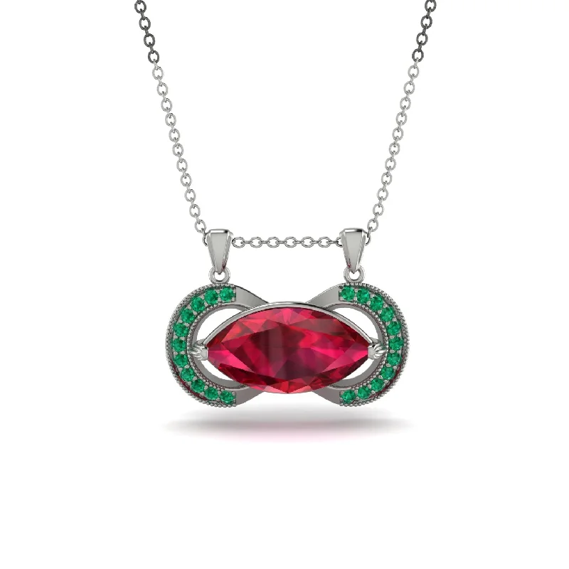 Marquise Vintage Ruby Necklace - Marley No. 27