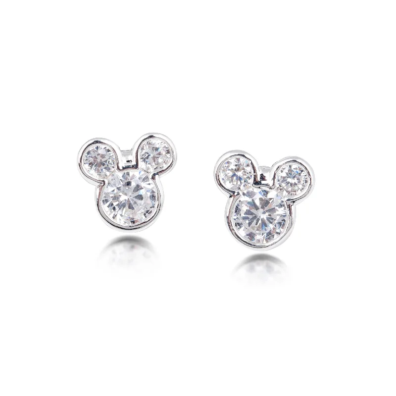 Trendy Hoop Earrings For Women-DISNEY Mickey Mouse Crystal Stud Earrings