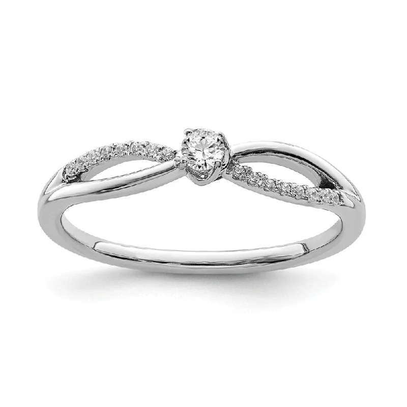 Custom Promise Rings For Thoughtful Gifts-14k White Gold Diamond First Promise Ring