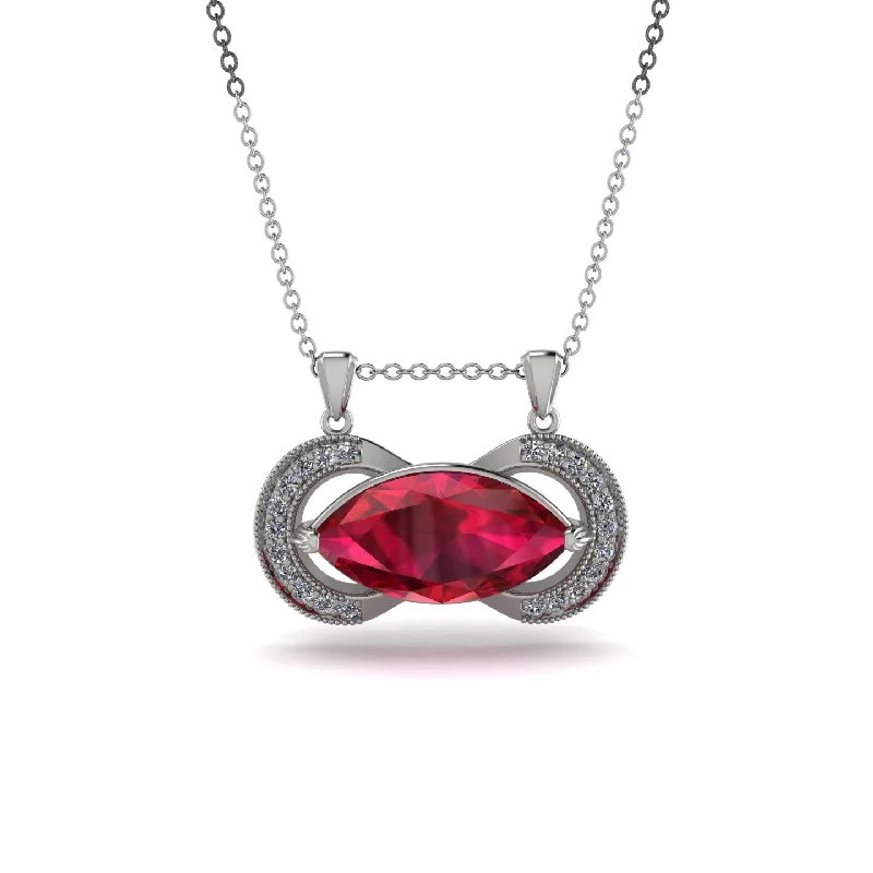 Marquise Vintage Ruby Necklace - Marley No. 12