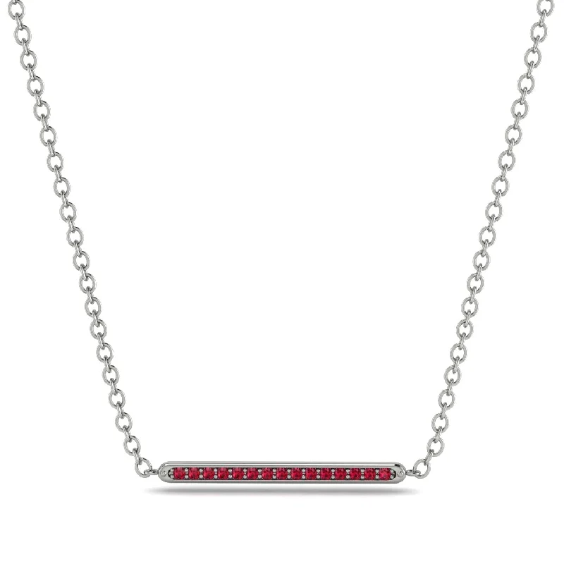 Channel Micro Pave Ruby Necklace - Nyla No. 12