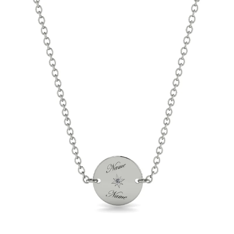 Personalised Round Diamond Necklace - Lena No. 3