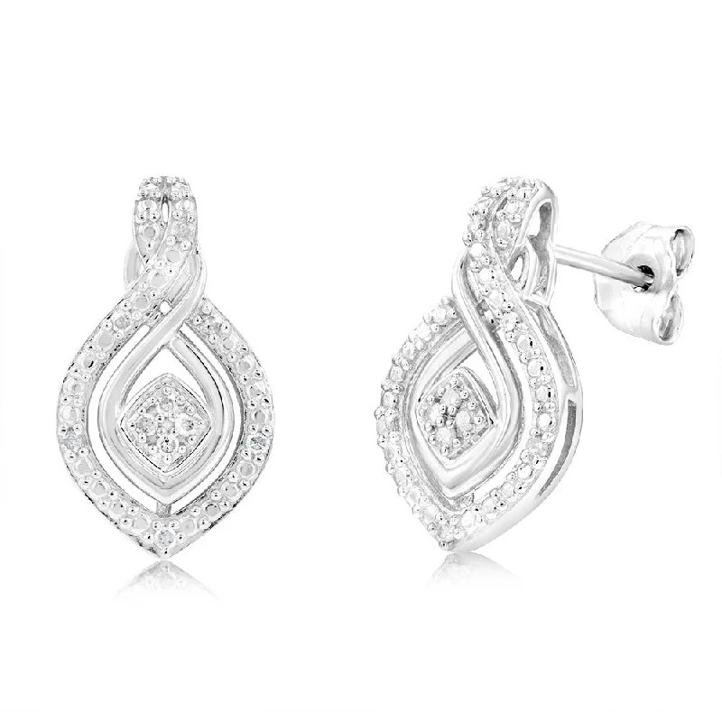 Best Earrings For Sensitive Ears-1/10 Carat Diamond Stud Earrings in Sterling Silver