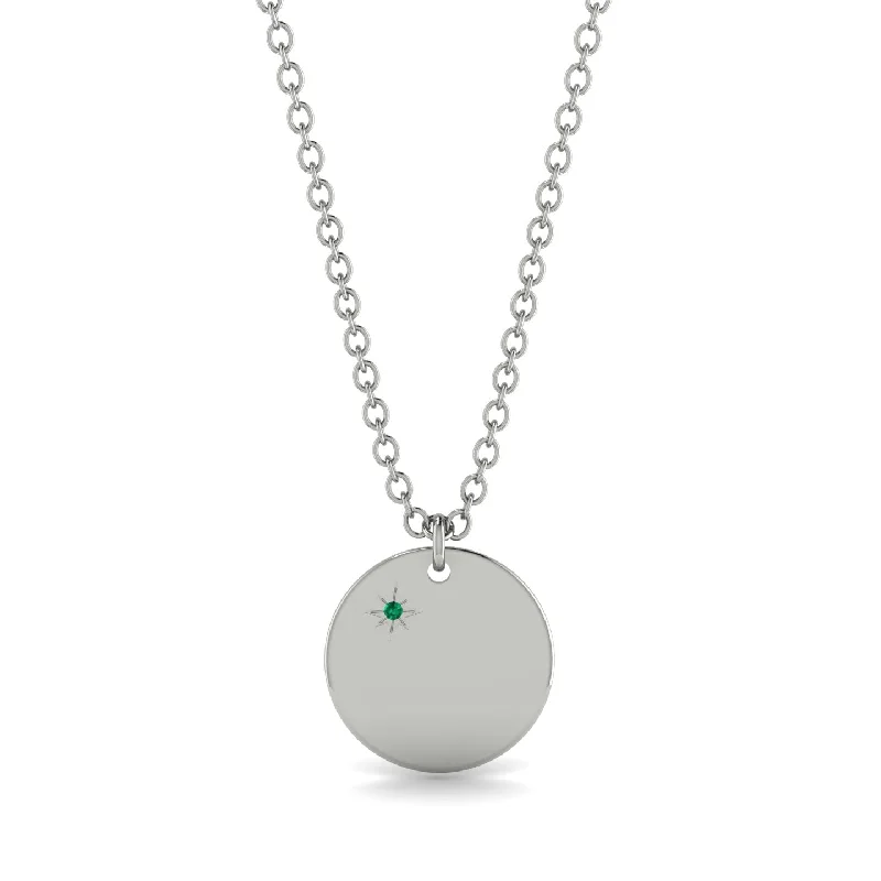 Emerald Gold Round Necklace - Ariella No. 6