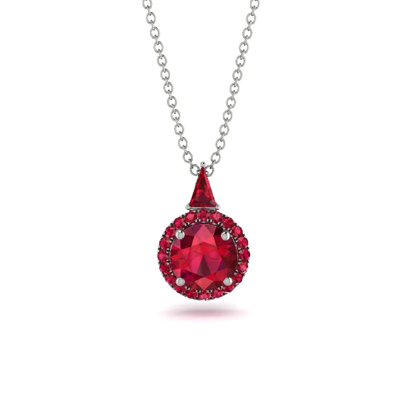 Hidden Halo Ruby Necklace - Joanna No. 57