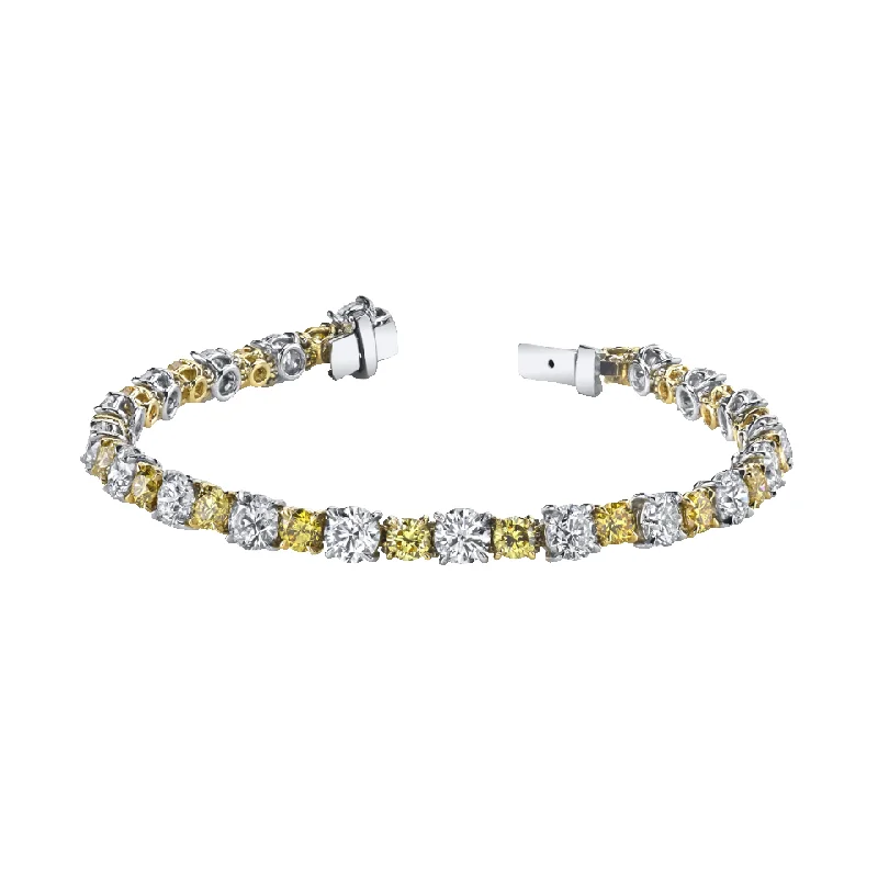 Sparkling Crystal Bracelets For Special Occasions-The Vault Yellow and White Diamond Bracelet