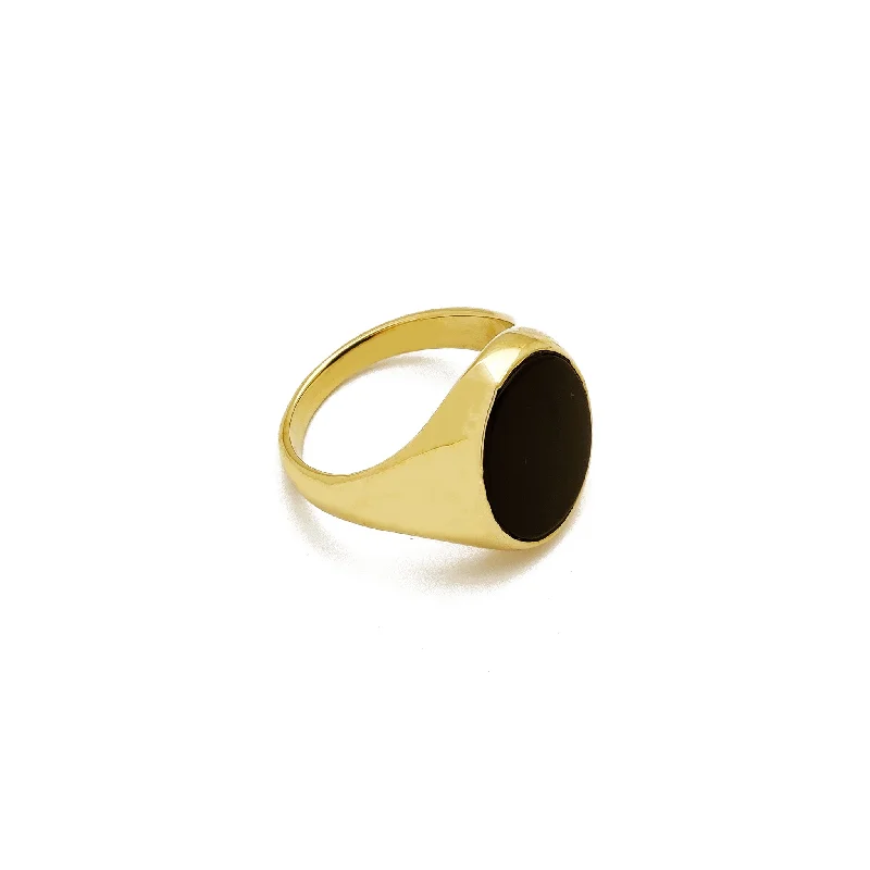 Gorgeous Gemstone Rings For Bold Fashion-Oval Black Onyx Ring (14K)