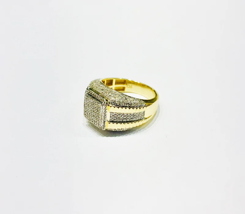 Colorful Diamond Rings For Fun Glam-Diamond Square Ring (14K).