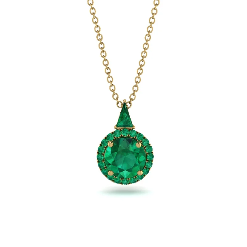 Hidden Halo Emerald Necklace - Joanna No. 19