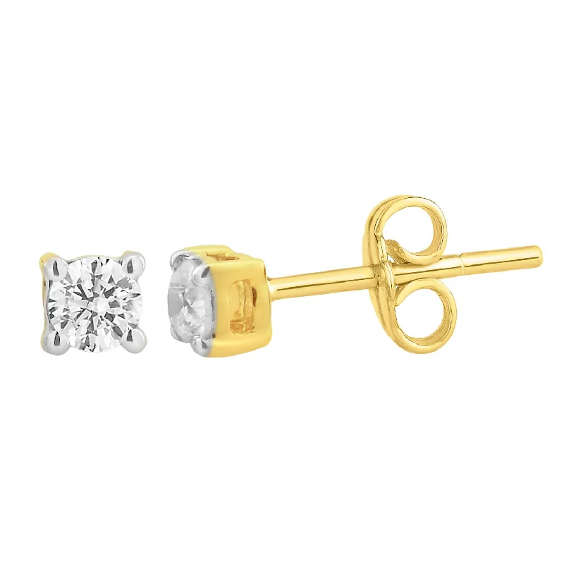 Fun Earrings For Day-to-Night Transition-9ct Yellow Gold  0.20 Carat Diamond Stud Earrings