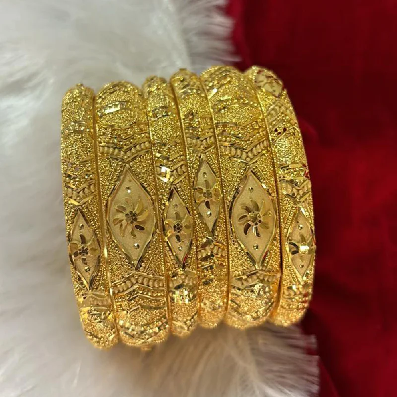 Luxury Pearl-Studded Bangles For Elegant Wear-Pari Art Jewellery Forming Gold Bangles Set