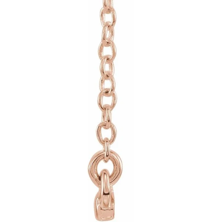 14K Rose Straight Bar 18" Necklace