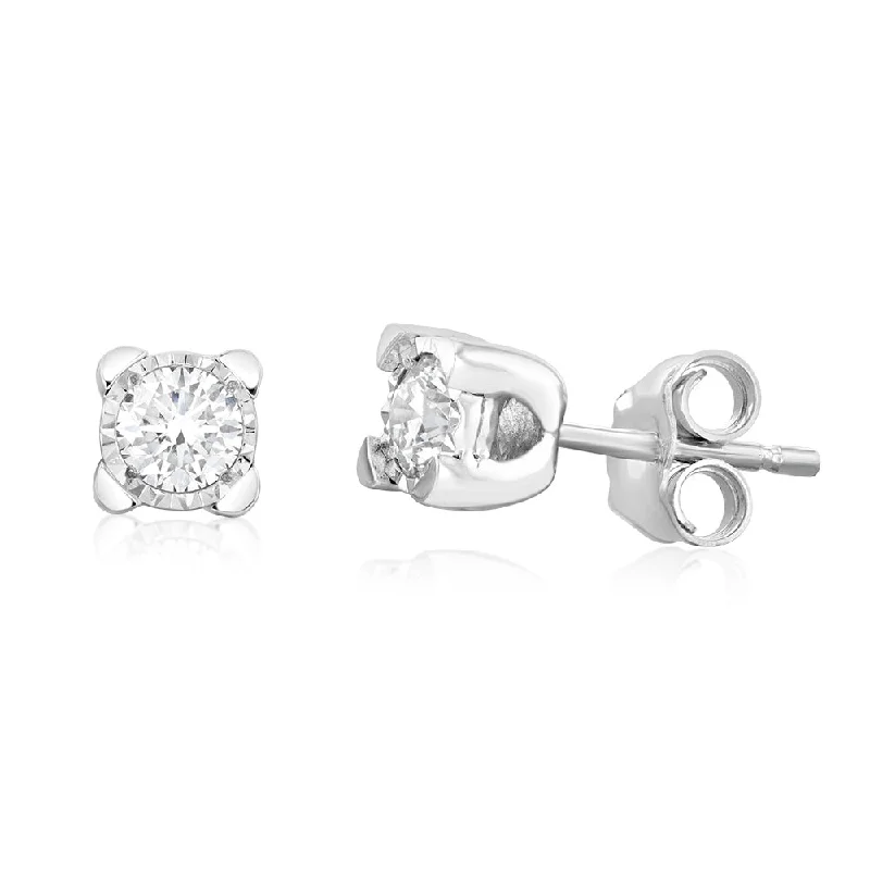 Large Hoop Earrings For Women-Luminesce Lab Grown 9ct White Gold 0.40 Carat Diamond Solitaire Stud Earrings