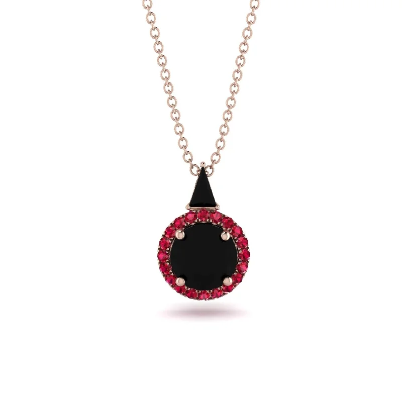 Hidden Halo Black Diamond Necklace - Joanna No. 53