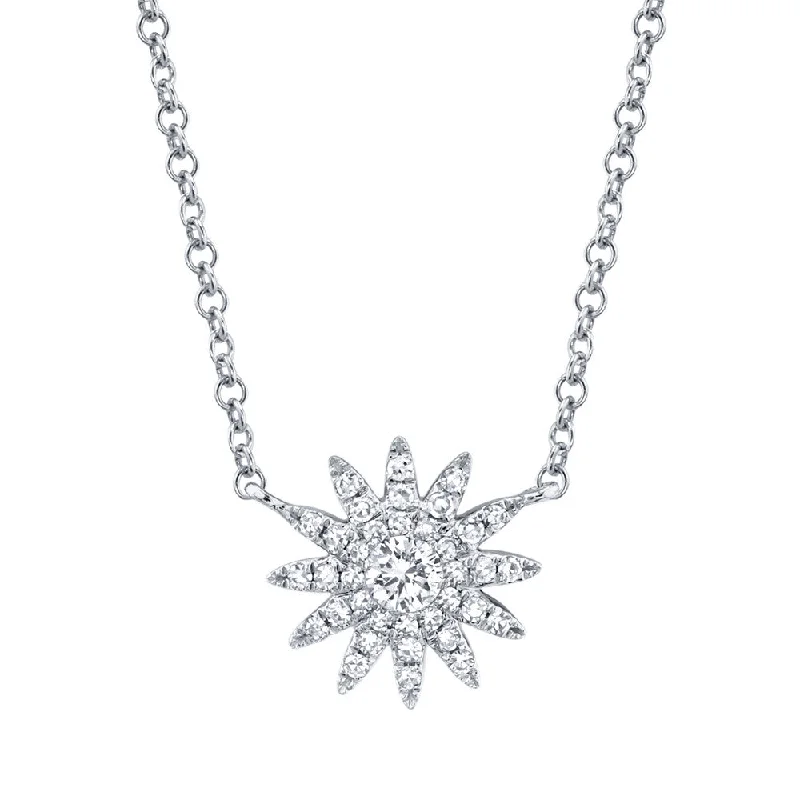 14kt. Diamond Star Burst Necklace