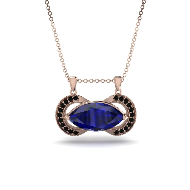 Marquise Vintage Sapphire Necklace - Marley No. 44