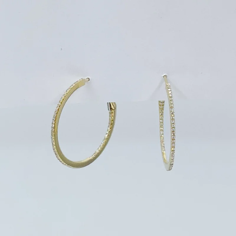 Cute Earrings For Teen Girls-Golden Hoops Studded with Diamonds