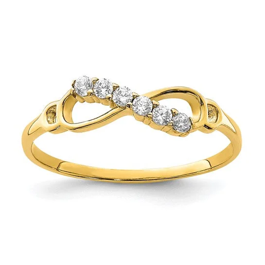 Simple Gold Rings For Everyday Glam-10k Gold CZ Infinity Ring